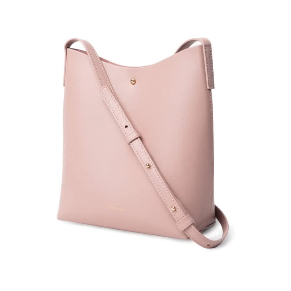 NWOT Samara Light Pink Leather Shoulder Bag | Minimal Crossbody Tote - Picture 1 of 5